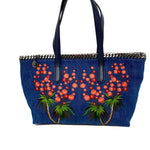 Stella McCartney Falabella Desert Embroidered Flowers Denim Tote Bag jewelsunderthesea 