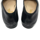 Chanel Black Leather Patent Cap Toe Ballerina Ballet Flats - Jewelsunderthesea