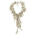 Christian DIOR Silver Tone Cascading Pearl Statement Necklace jewelsunderthesea 