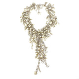 Christian DIOR Silver Tone Cascading Pearl Statement Necklace jewelsunderthesea 