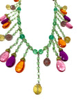 Carlo Zini Milano Crystal Cascading Multi Colored Long Necklace-Jewelsunderthesea 