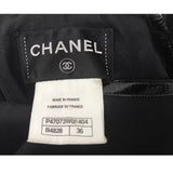 Chanel Black A-Line Metallic Dress With Patent Leather Straps Tag - Jewelsunderthesea