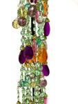 Carlo Zini Milano Crystal Cascading Multi Colored Long Necklace-Jewelsunderthesea 