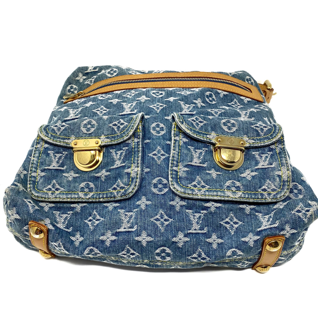 Louis+Vuitton+Baggy+Shoulder+Bag+GM+Blue+Denim for sale online