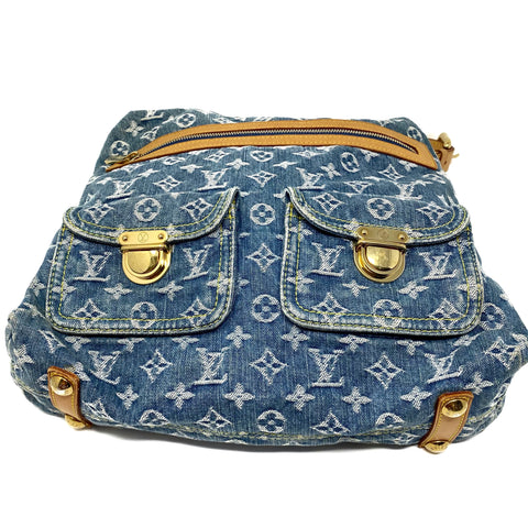LOUIS VUITTON Monogram Blue Denim Baggy GM Shoulder Bag – Jewelsunderthesea