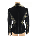 Roberto Cavalli Gold Black Tapestry Trimmed Jacket Back- Jewelsunderthesea