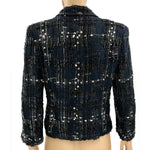 Chanel Navy Metallic Silk and Tweed Jacket Back- Jewelsunderthesea