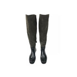 Yelena Brown Suede Patent Leather Over the Knee Boots Size 38 - Jewelsunderthesea