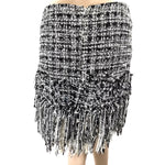 Chanel Black White Fantasy Tweed Fringe Skirt Back- Jewelsunderthesea
