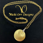 Vicki Orr Designs 18K Gold Circle Pendant and Diamond Necklace jewelsunderthesea 