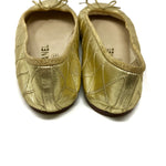 Chanel Gold Metallic Criss Cross Ballerina Ballet Flats- Jewelsunderthesea