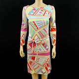Emilio Pucci Pastel Silk Jersey Dress Star Belt Size 42 | 8 Jewelsunderthesea 