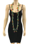 Carlo Zini Milano Crystal Cascading Multi Colored Long Necklace-Jewelsunderthesea 