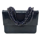 Darby Scott Mini Necklace Handbag in Navy Lizard- Jewelsunderthesea