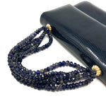 Darby Scott Mini Necklace Handbag in Navy Lizard- Jewelsunderthesea