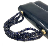 Darby Scott Mini Necklace Handbag in Navy Lizard- Jewelsunderthesea