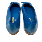 Chanel Blue Leather Ballerina Flats Size US10 | IT40.5 -Jewelsunderthesea 