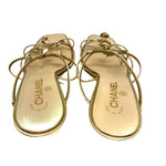 Chanel Tan Gold Rose Trimmed Heels Size US9.5 | IT40 -Jewelsunderthesea 