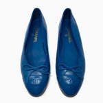 Chanel Blue Leather Ballerina Flats Size US10 | IT40.5 -Jewelsunderthesea 