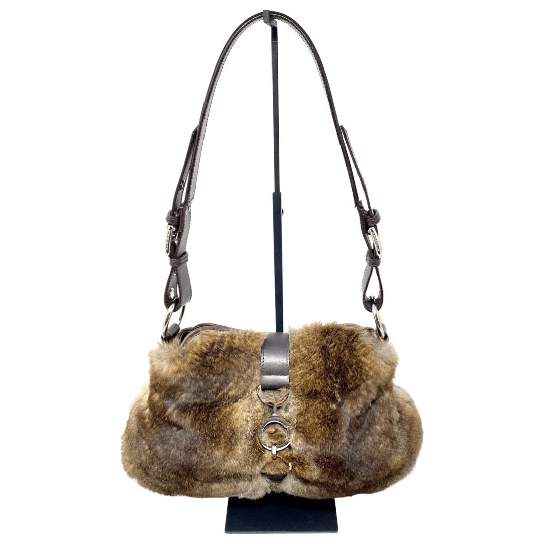 Dolce & Gabbana Fur Leather Satchel Shoulder Bag